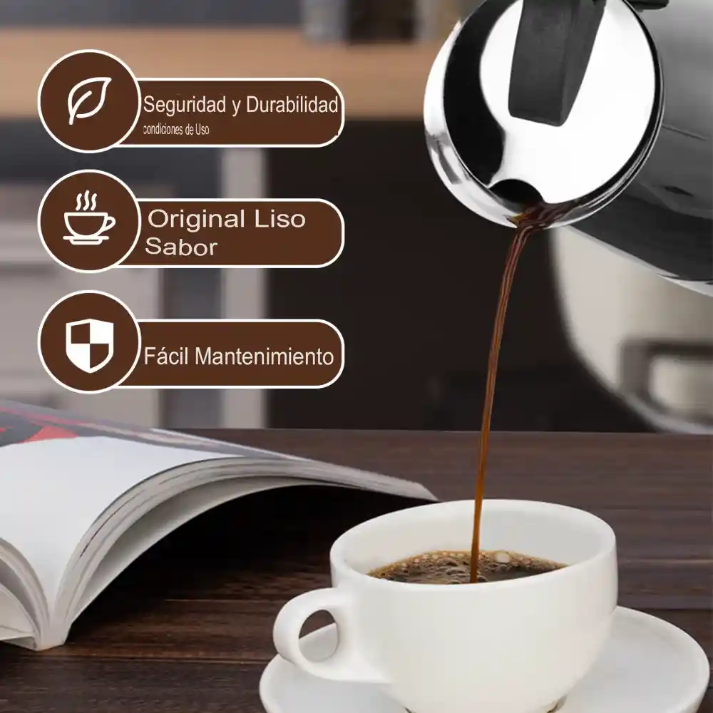 Cafetera Italiana Espresso Maker Acero Quirurgico 9 Tazas