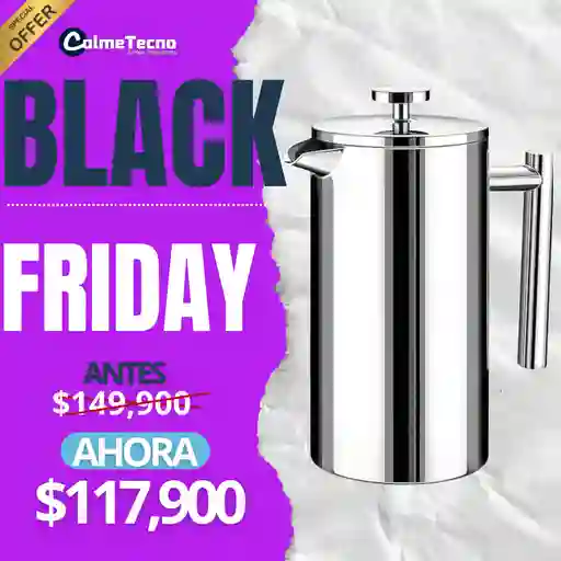 Cafetera Prensa Francesa En Acero Inoxidable 1 Litro