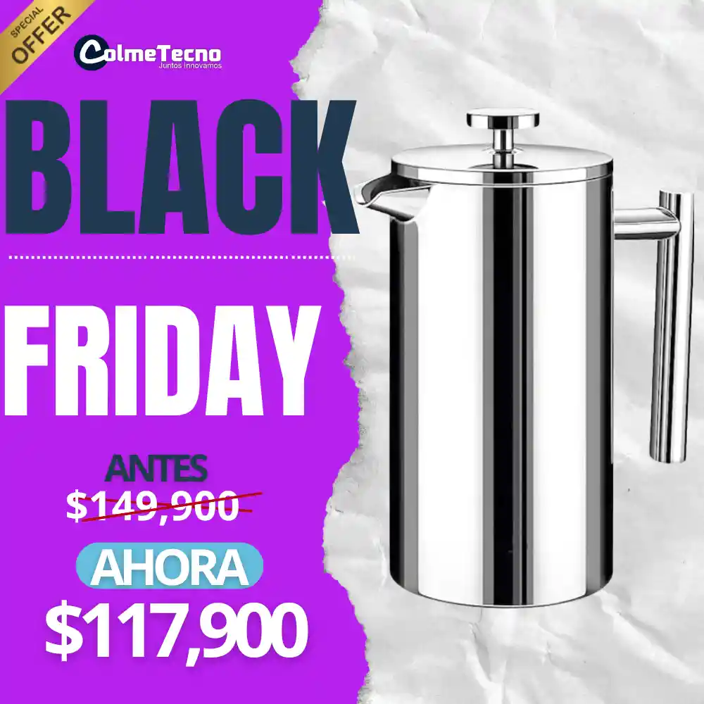 Cafetera Prensa Francesa En Acero Inoxidable 1 Litro