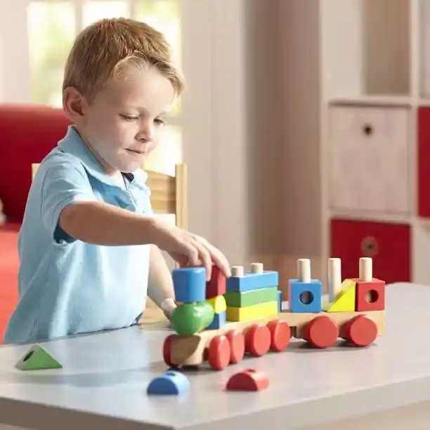Juego Didáctico Tren De Bloques De Madera Para Niños