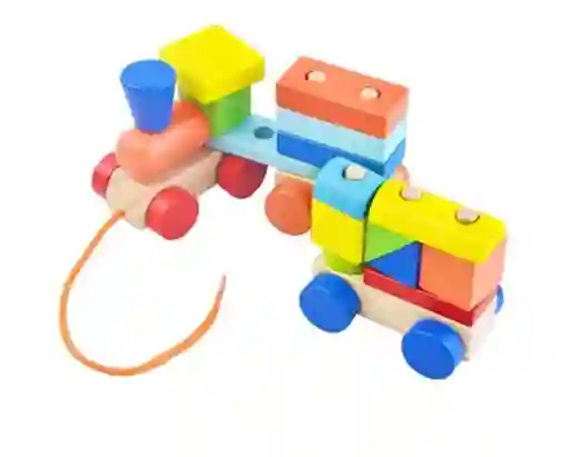 Juego Didáctico Tren De Bloques De Madera Para Niños