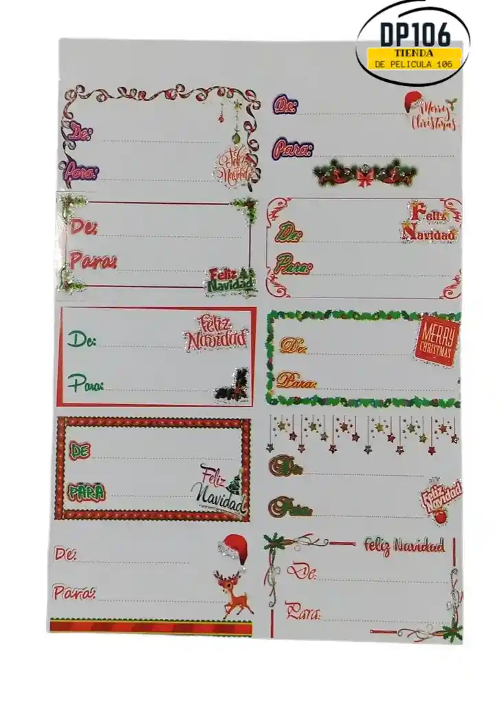 Stickers De- Para Navidad X 10 Und