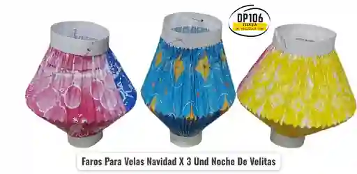 Faros Para Velas Navidad X 3 Und Noche De Velitas