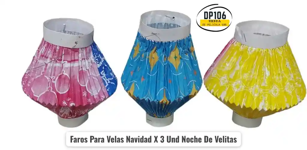 Faros Para Velas Navidad X 3 Und Noche De Velitas