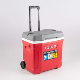 Nevera Camping Igloo Latitud Rodillo 46x18x34cm Rojo 30 Lt