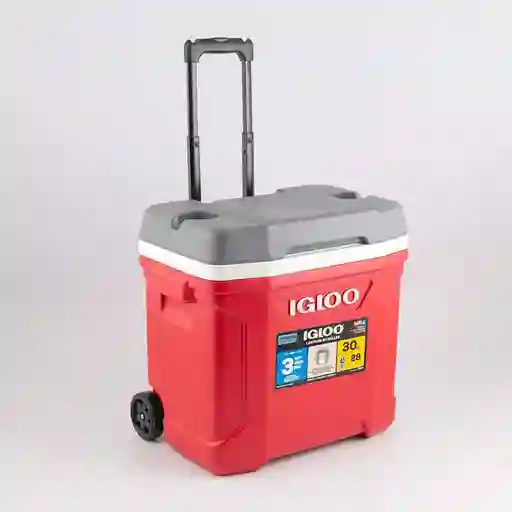 Nevera Camping Igloo Latitud Rodillo 46x18x34cm Rojo 30 Lt