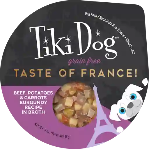 Bandeja Tiki Dog Petites - Carne Burgundy 85 Gr