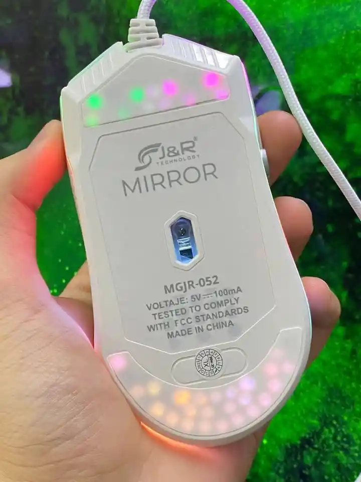Mouse Tipo Gamer Jyr Con Software Mirror Color Blanco Full Rgb