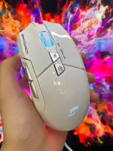 Mouse Tipo Gamer Jyr Con Software Mirror Color Blanco Full Rgb