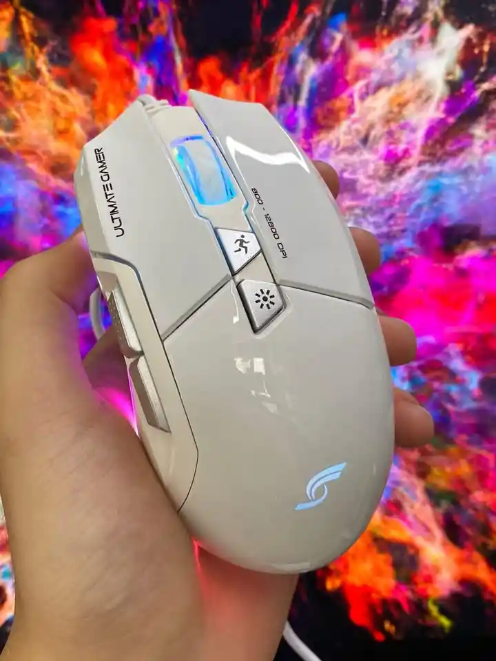 Mouse Tipo Gamer Jyr Con Software Mirror Color Blanco Full Rgb
