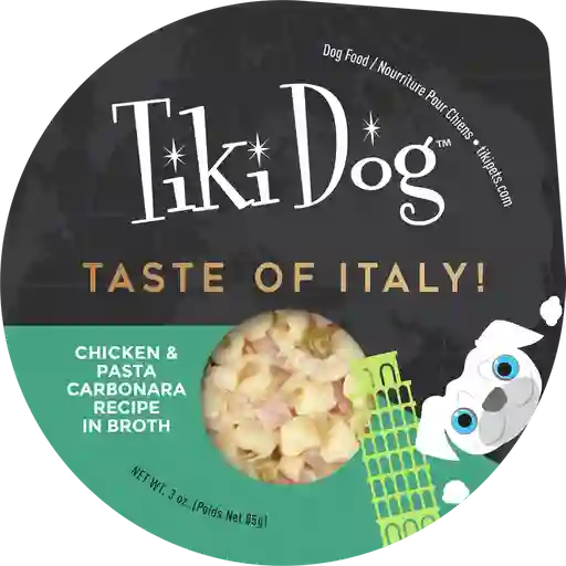 Bandeja Tiki Dog Petites - Pollo Y Pasta Carbonara 85 Gr
