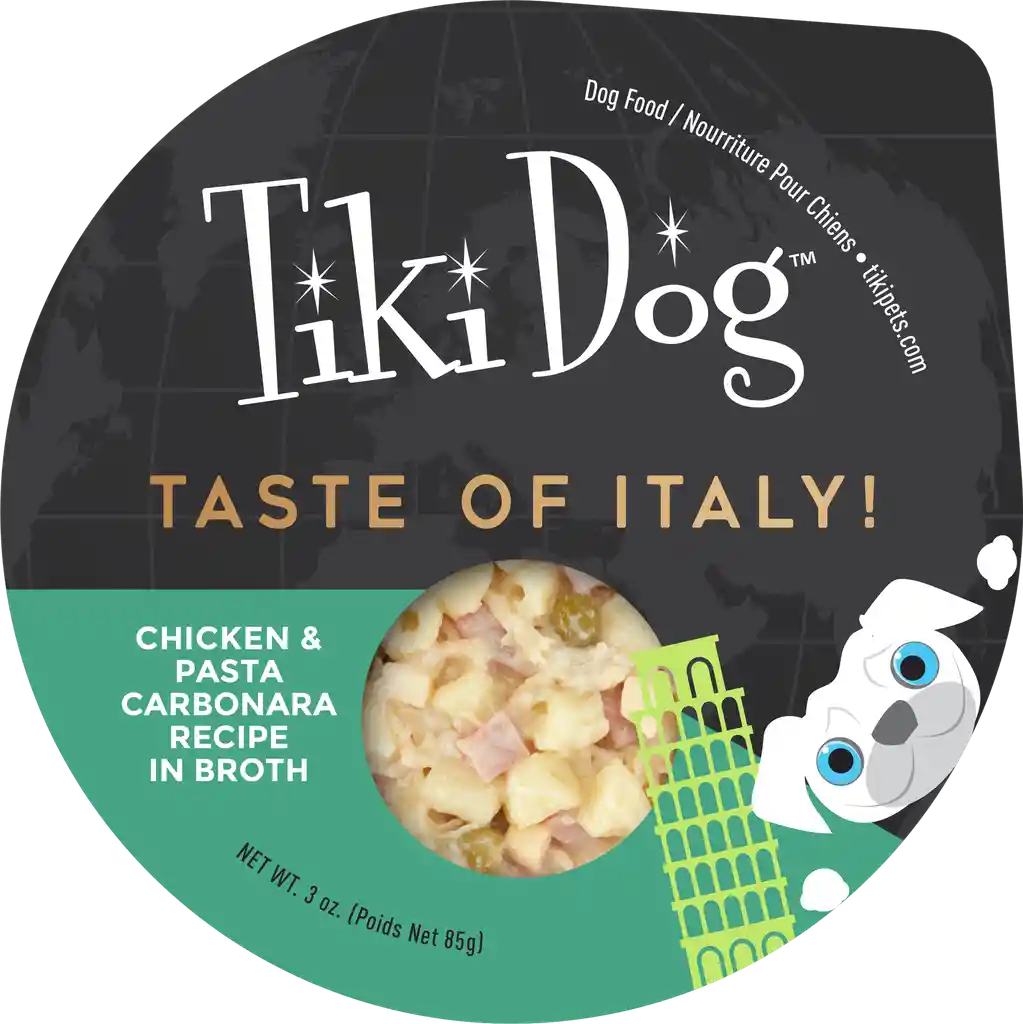 Bandeja Tiki Dog Petites - Pollo Y Pasta Carbonara 85 Gr