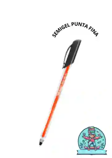 Esfero Offiesco Tapa Unidad Negro Semi Gel