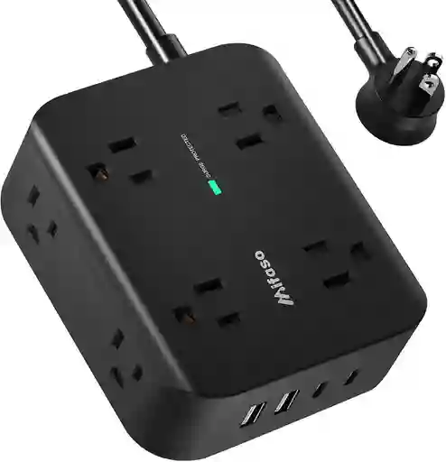 Extension Electrica Enchufe Plano Protector Sobretension