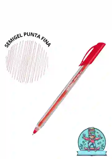 Esfero Offiesco Tapa Unidad Rojo Semi Gel