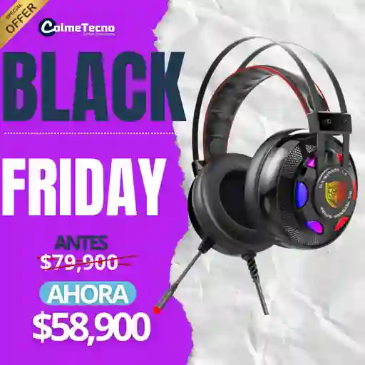 Diadema Gamer Rgb Microfono Bajos Profundos Auriculares V10