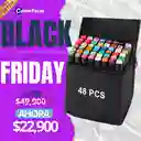 Set Profesional De Marcadores Plumones Doble Punta 48 Piezas