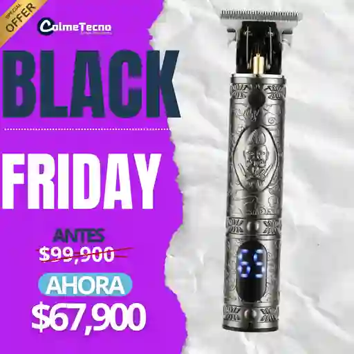 Vgr Maquina Patillera V-228 Recargable Pantalla Led Barberia Plateada