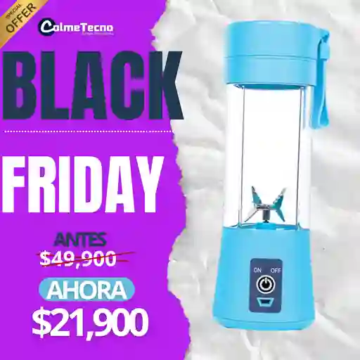 Licuadora Batidora Personal Recargable Juice Blender - Azul