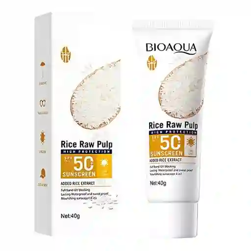 Bioaqua Protector Solar De Arroz Spf 50 40g