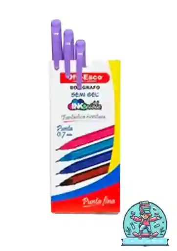 Esfero Offiesco X12 Tapa Morado Semi Gel