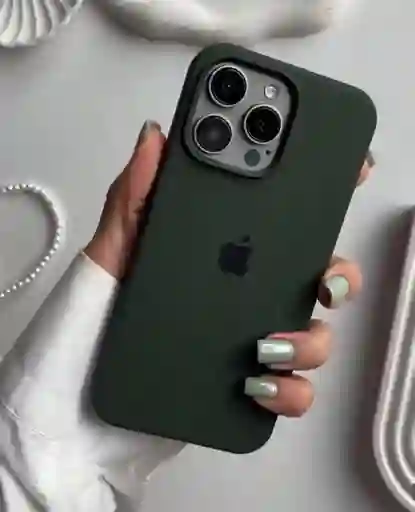 Silicone Case Iphone 13 Pro Max - Verde Oscuro