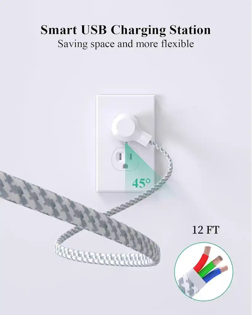 Regleta Extension Electrica Enchufe Plano Multitoma 3 Metros