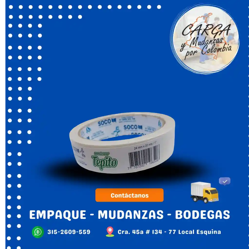 Cinta De Enmascarar De 24mmx20m 1'' Empaque