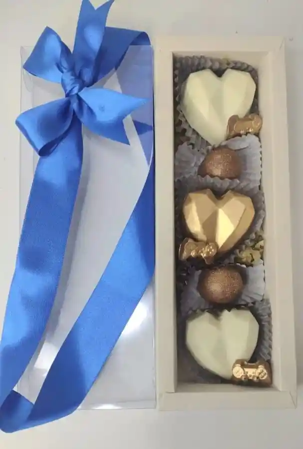 Caja Acetato Con Chocolates Rellenos - Especial De Padres 💙