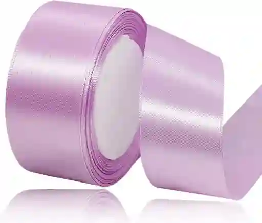Cinta Listón De Tela Lisa Satinada Color Lila 4cm X2 Metros