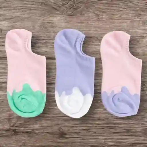 Medias Tobillera Tonos Pasteles Tipo Helado
