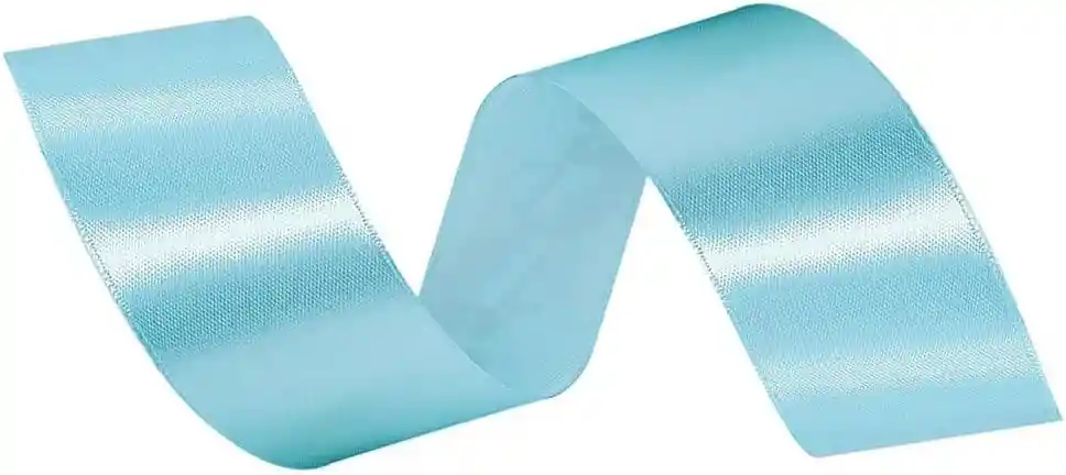 Cinta Listón De Tela Lisa Satinada Color Azul Cielo 4cm X2 Metros