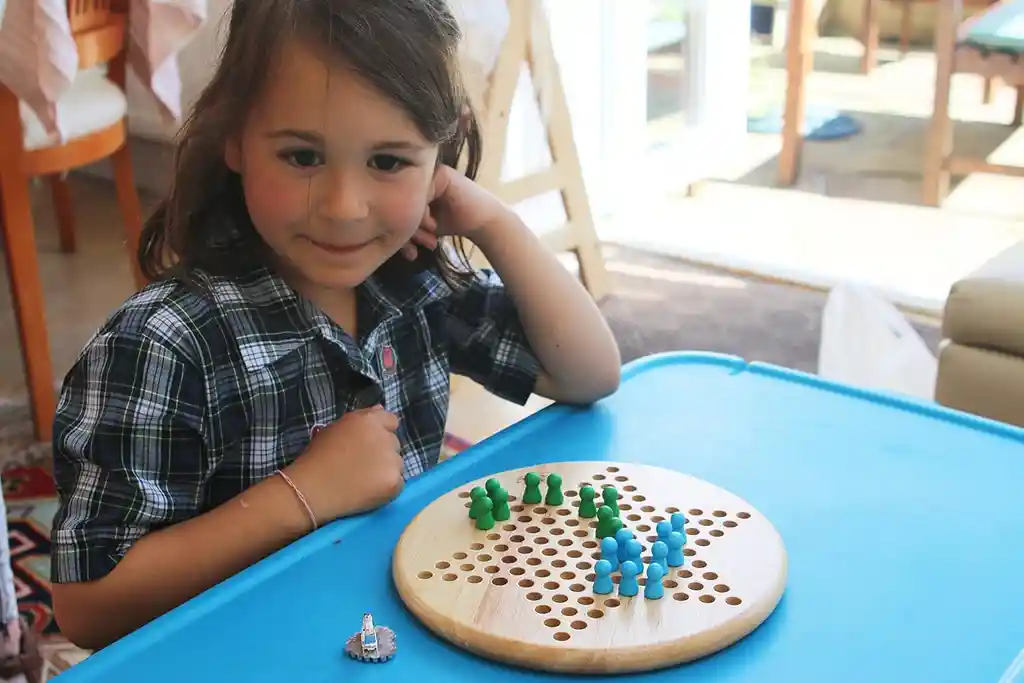 Juego De Mesa 2 En 1 Damas Chinas Y Gobang Madera Niños
