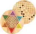 Juego De Mesa 2 En 1 Damas Chinas Y Gobang Madera Niños