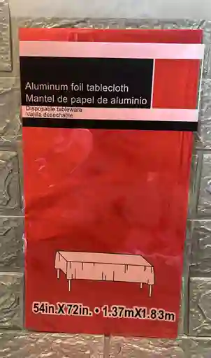 Mantel De Mesa Metalizado Rojo Cumpleaños / Fiesta 1.37m X 1.83m