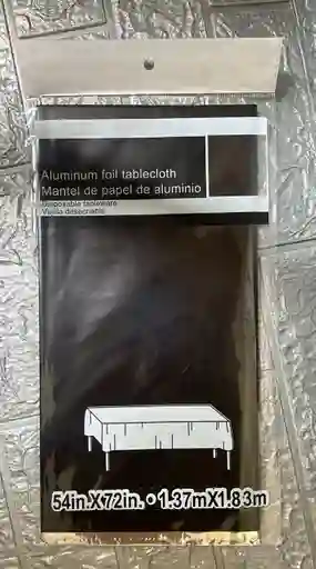 Mantel De Mesa Metalizado Negro Cumpleaños / Fiesta 1.37m X 1.83m