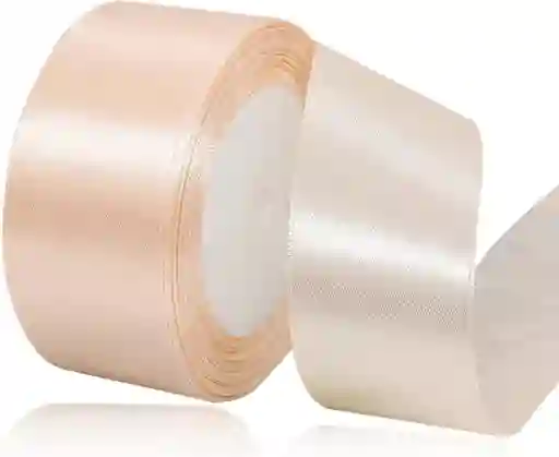 Cinta Listón De Tela Lisa Satinada Color Salmon 4cm X2 Metros