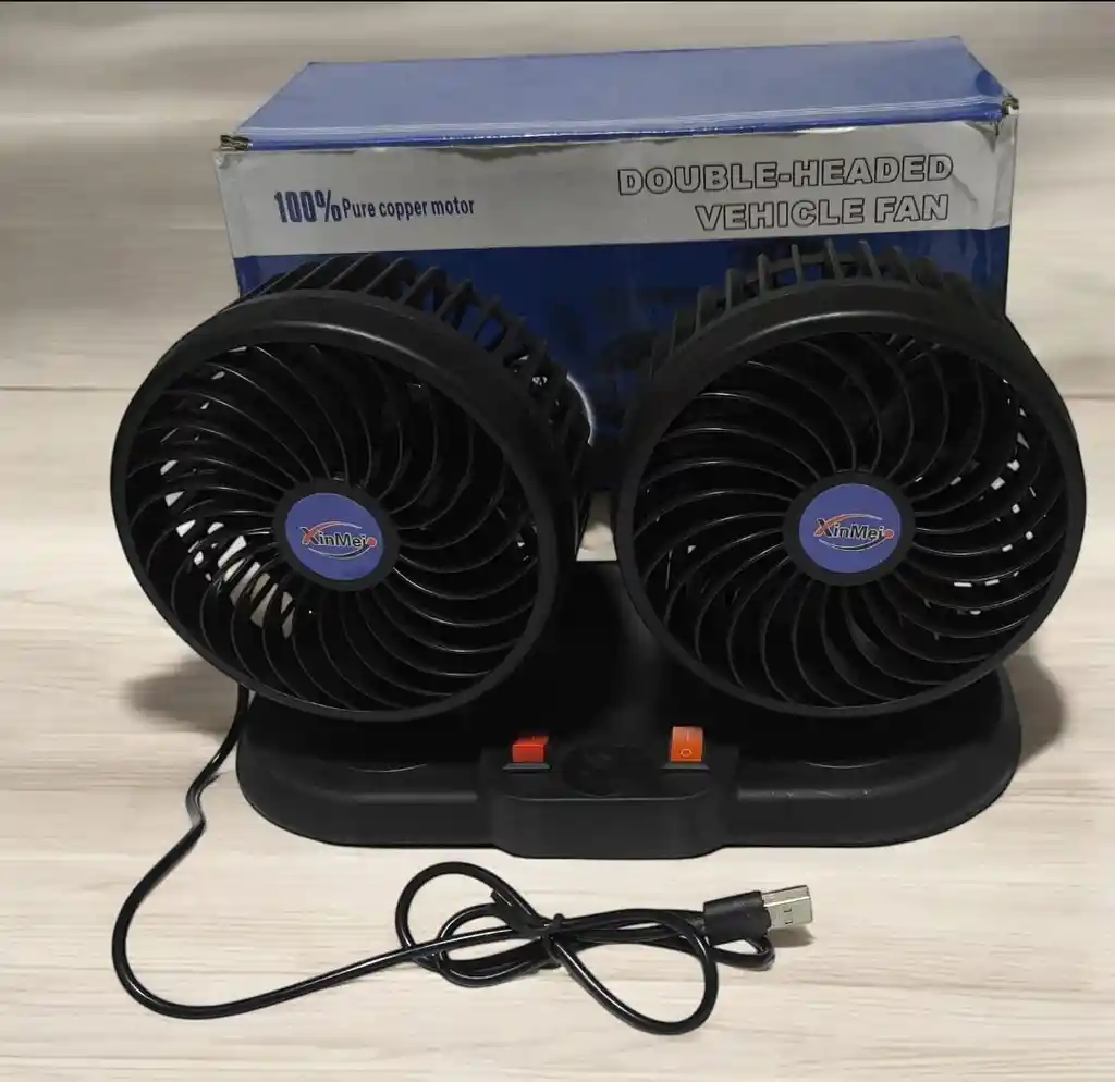 Mini Ventilador Doble Para Carro Y Oficina Graduable Conexion Usb