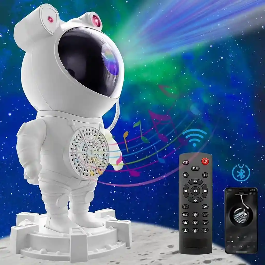 Astronauta Proyector Con Luz Y Sonido, Bluetooth Con Control Remoto ( Blanco )