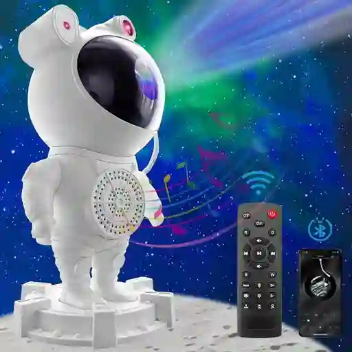 Astronauta Proyector Con Luz Y Sonido, Bluetooth Con Control Remoto ( Blanco )