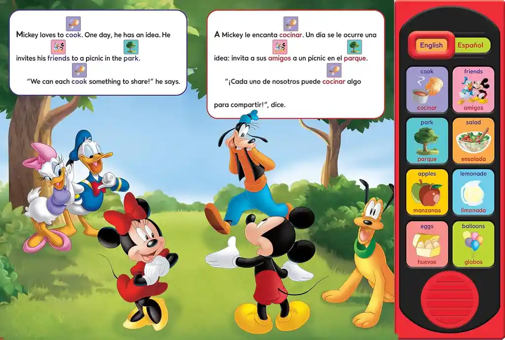 Libro Sonidos Mickey: ¡un Pícnic Con Amigos! Para Niños