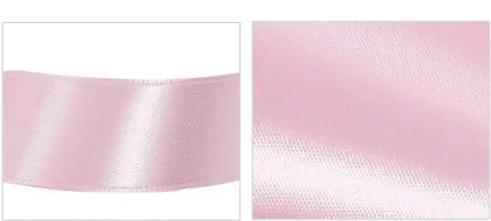 Cinta Listón De Tela Lisa Satinada Color Rosado 2,5cm X2 Metros