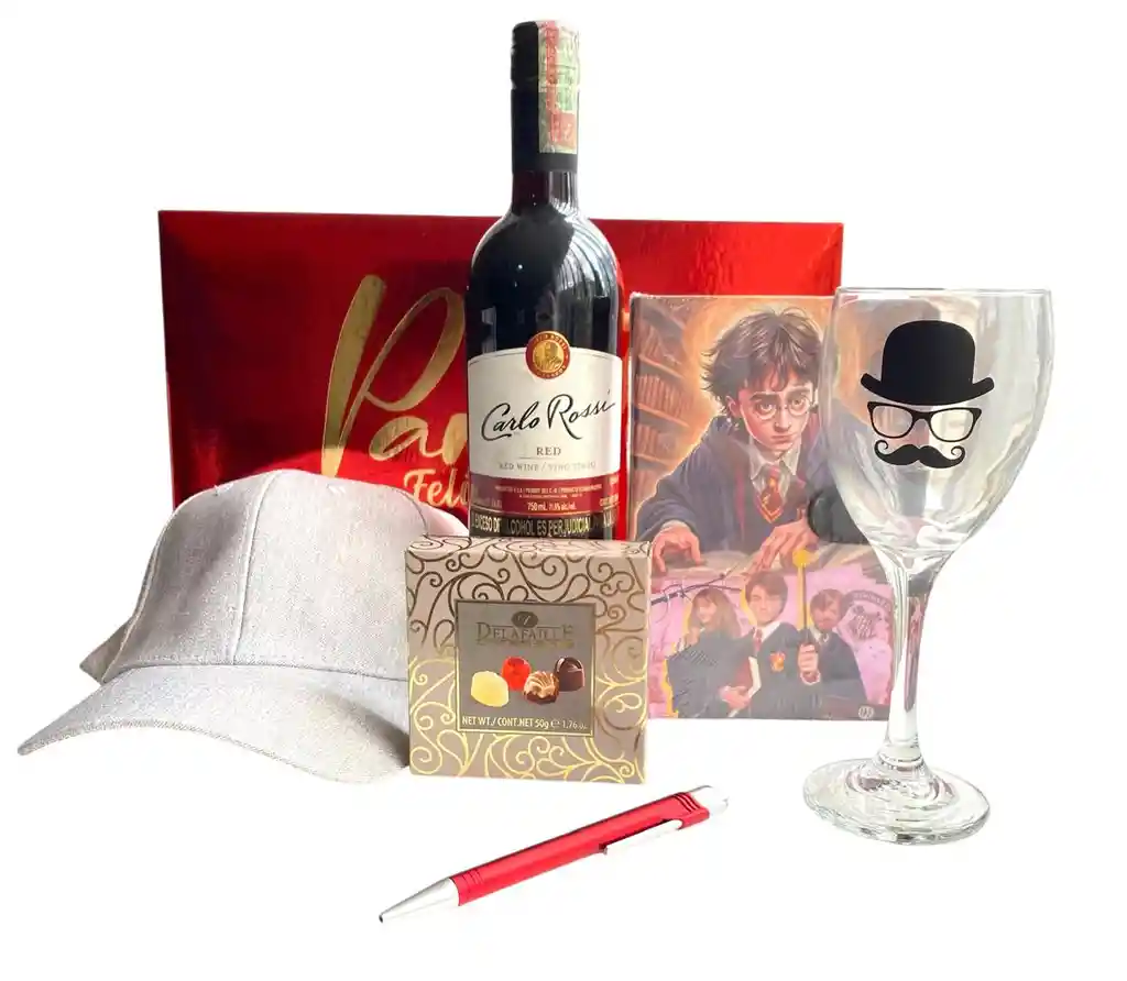 Regalo Especial Para El Caballero Selecto Con Agenda Y Vino - Regalo Feliz Cumpleaños - Regalo Feliz Dia