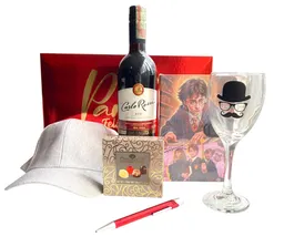 Regalo Especial Para El Caballero Selecto Con Agenda Y Vino - Regalo Feliz Cumpleaños - Regalo Feliz Dia