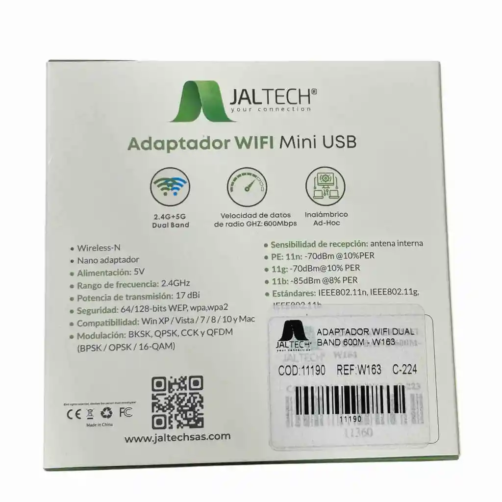 Adaptador Wifi 600m Dual Band