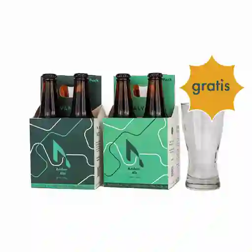 Valvanera Amber Ale - Promo 2 Fourpacks + 1 Vaso Gratis
