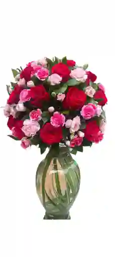 Jarrón De Rosas Rosas Rojas