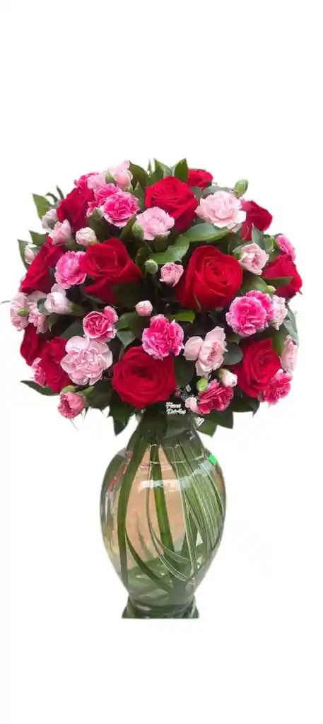 Jarrón De Rosas Rosas Rojas