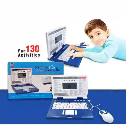 Computadora Didactica Para Niños 130 Funciones 110v 12v Azul