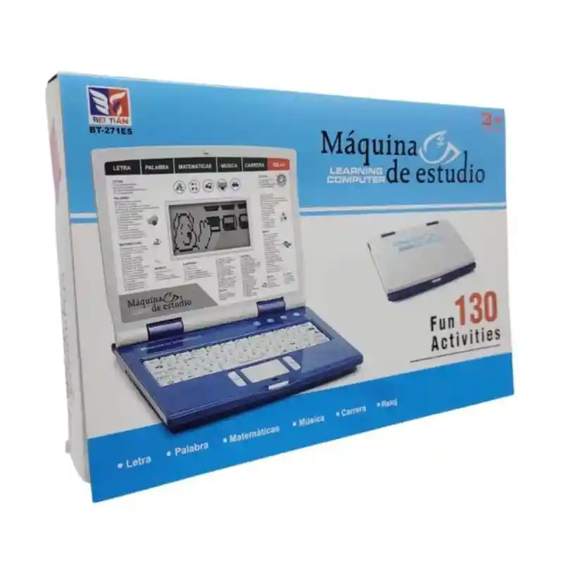 Computadora Didactica Para Niños 130 Funciones 110v 12v Azul